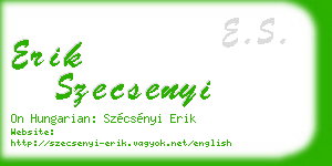 erik szecsenyi business card