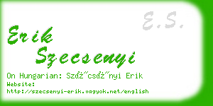 erik szecsenyi business card